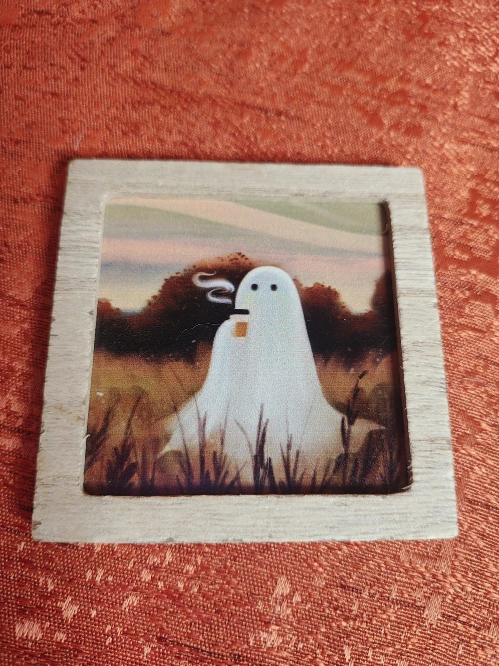 Wooden Framed Magnet Ghost Tiles - Decorative Small